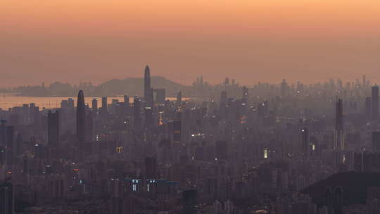 深圳市中心城市日转夜夜景延时