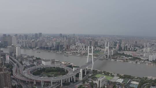 城市 航拍 上海 南浦大桥 交通 车流