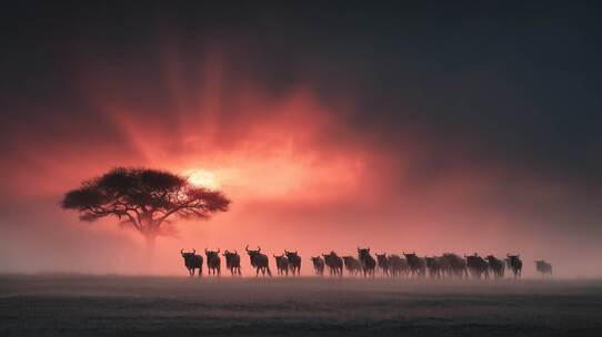 世界自然奇观落日晚霞