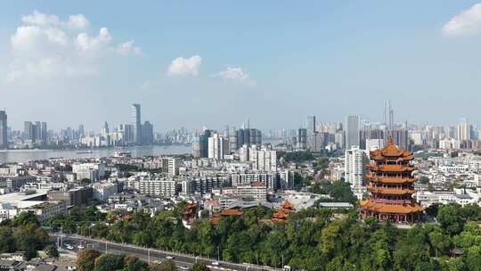 武汉黄鹤楼城市全景俯瞰