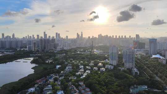 深圳傍晚日落建筑风光