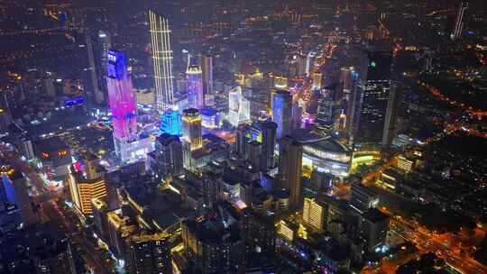 中国江苏无锡城市夜景航拍
