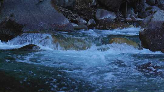 山涧河流水花