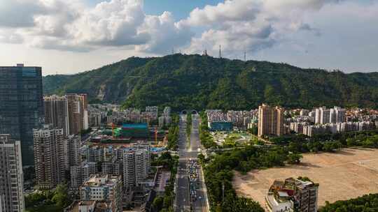 珠海板樟山迎宾路航拍延时