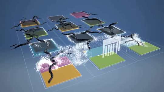 3D彩色方块动态特效画面