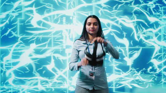 技术人员使用虚拟现实技术构建人工智能算法