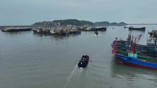 浙江台州海港村庄航拍