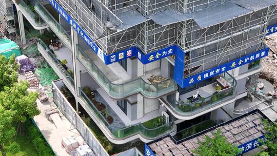 在建楼房俯瞰画面