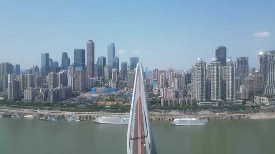 航拍重庆东水门长江大桥合集