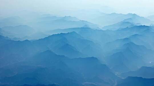 航拍大好河山山川群山水墨画