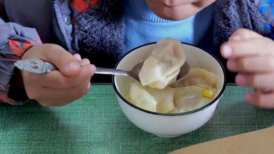 冬至包饺子煮饺子吃饺子视频素材模板下载