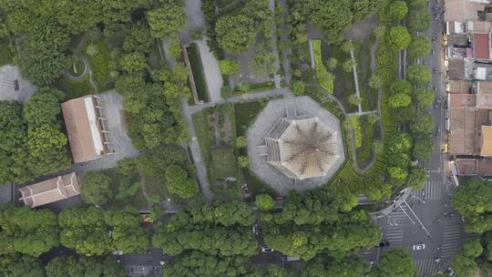 泉州开元寺东西塔特写西街钟楼航拍市区大景