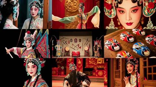 中国传统戏曲文化展示（合集）高清在线视频素材下载