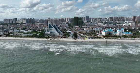 北海侨港海滩海景航拍