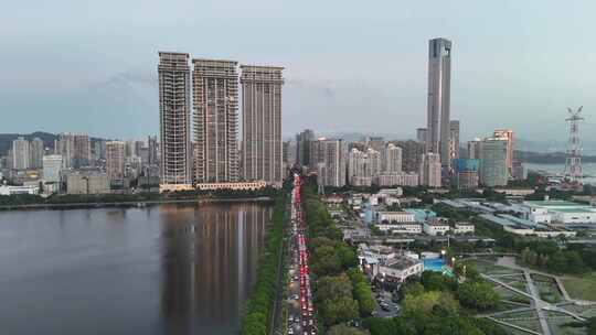 福建厦门城市高档住宅小区航拍