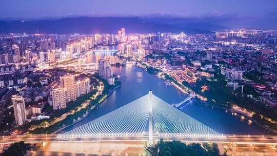 航拍城市夜景