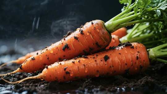 新鲜胡萝卜特写