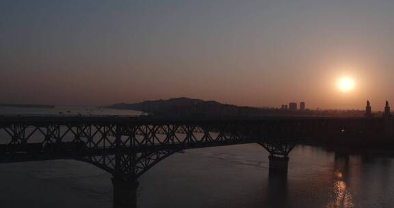 南京长江大桥航拍素材