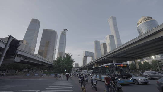 北京国贸城市通勤 白领下班