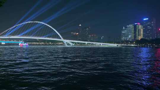 广州珠江海心桥广州国际灯光节夜景与游船