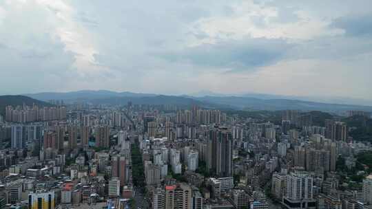 航拍广东韶关大景韶关城市建设