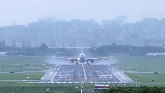 深圳宝安机场起飞的中国国航航空飞机视频素材模板下载