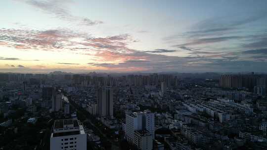 广西玉林城市风光玉林夕阳晚霞航拍