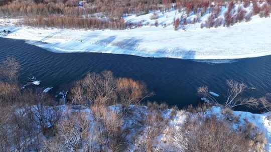 呼伦贝尔早春扎敦河湿地雪景合集