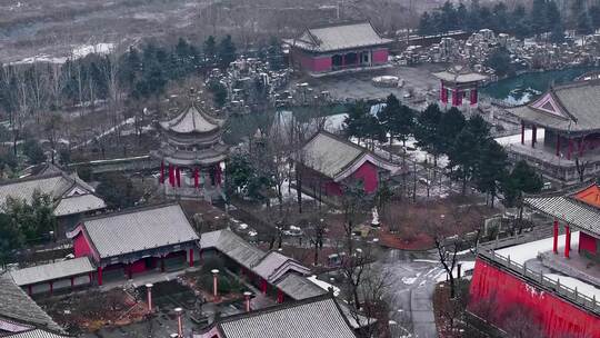 赵公明财神庙雪景