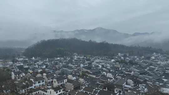 4K航拍安徽黄山市宏村古村落