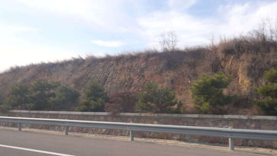 风景 沿途 高速公路 大山 秋天