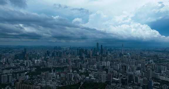 乌云密布广州台风乌云暴雨延时极端天气合集