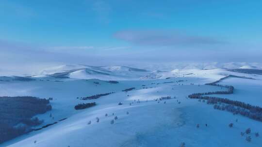 呼伦贝尔低山丘陵极寒雪原冷空气