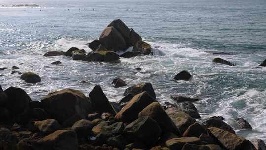 海，波浪，碰撞，岩石