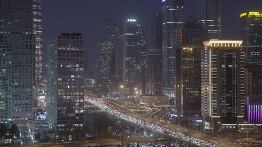 城市车流夜景  繁华都市夜景