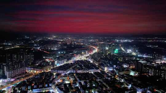 佛山高明荷城夜景航拍