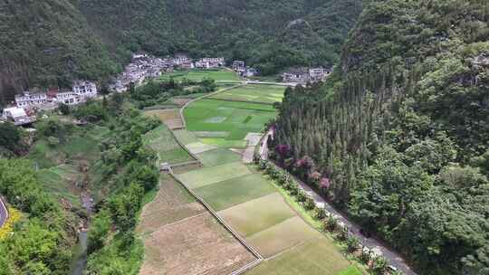 中国乡村田园风光航拍