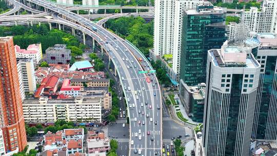 上海市黄浦区延安东路立交桥高架桥汽车车辆