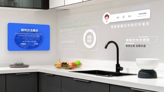 万物互联智慧家电厨房后期包装展示ＡＥ模板AE视频素材教程下载