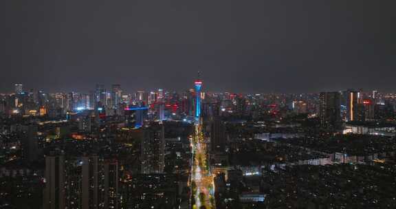 4k通透城市夜景航拍