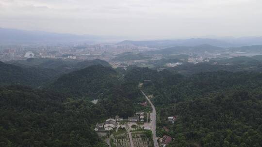 航拍丘陵山川森林绿色植物