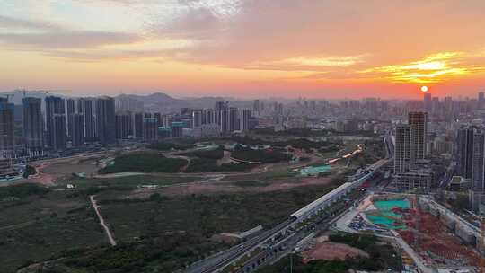 深圳光明科学公园城市公园建设航拍全景