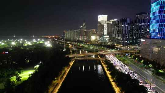 深圳南山区深圳湾科技生态园夜景灯光