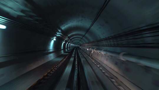 轨道交通隧道内穿梭画面
