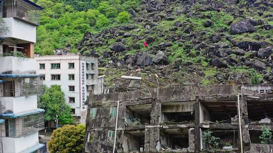 四川汶川大地震震中遗址航拍