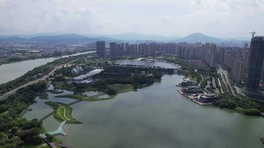 福建漳州碧湖生态公园航拍