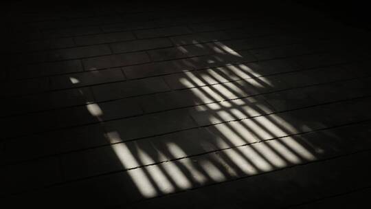 老房子青砖青瓦地面的光影