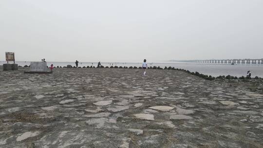 上海南汇嘴观海公园4K航拍视频素材模板下载