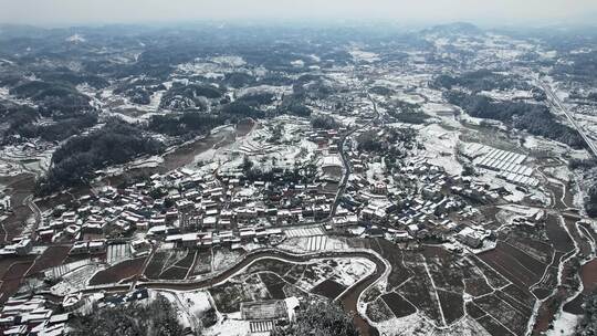 航拍唯美冬季雪景