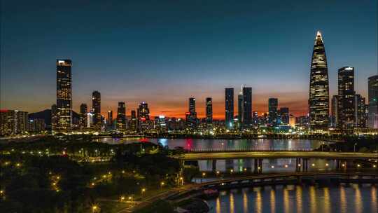 深圳_华润大厦_夜景航拍延时001